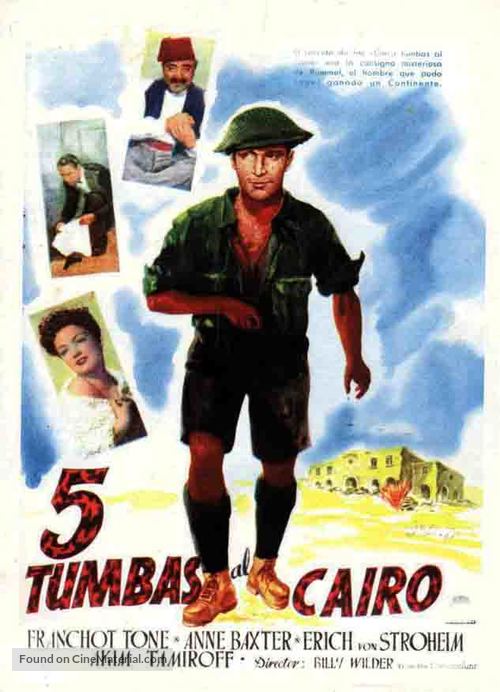 Five Graves to Cairo - Spanish Movie Poster