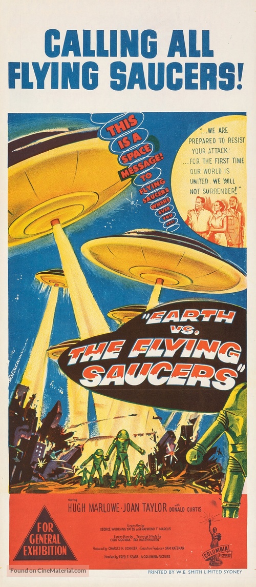 Earth vs. the Flying Saucers - Australian Movie Poster