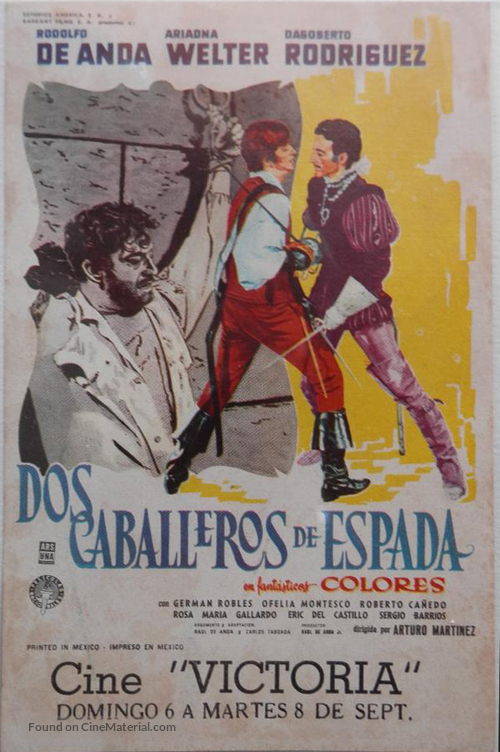 Dos caballeros de espada - Mexican Movie Poster