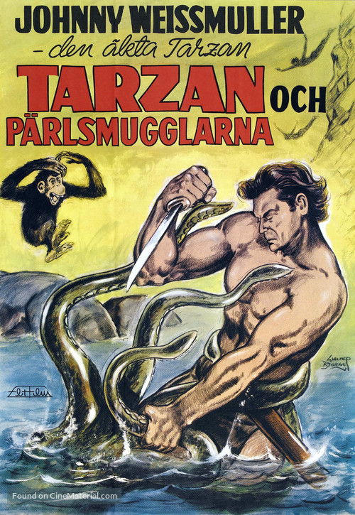 Tarzan and the Mermaids - Swedish Movie Poster