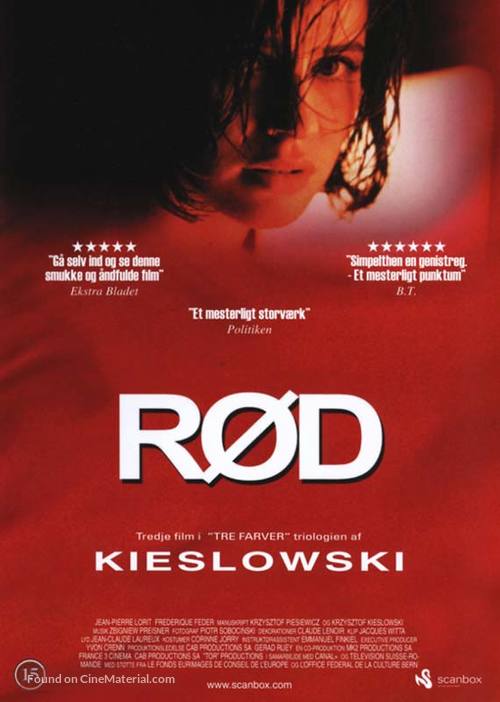 Trois couleurs: Rouge - Danish Movie Cover