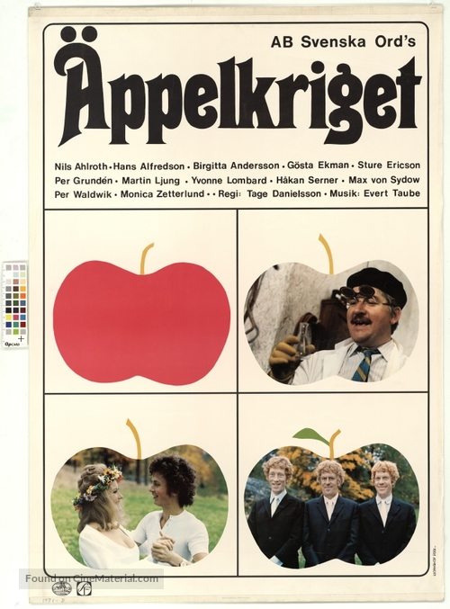 &Auml;ppelkriget - Swedish Movie Poster
