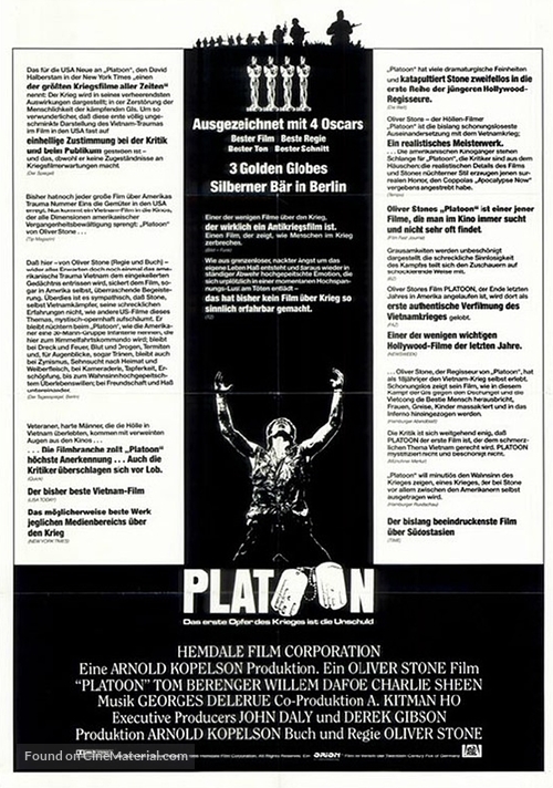 Platoon - German Movie Poster