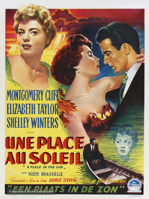 A Place in the Sun - Belgian Movie Poster