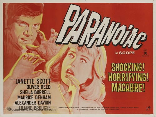 Paranoiac - British Movie Poster