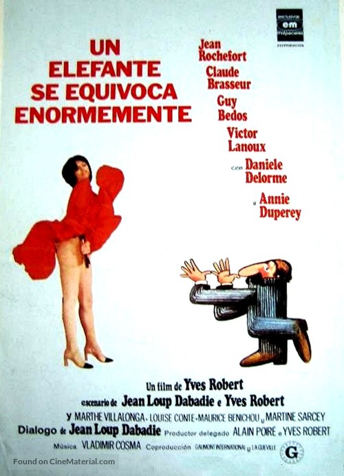 Un &eacute;l&eacute;phant &ccedil;a trompe &eacute;norm&eacute;ment - Spanish Movie Poster