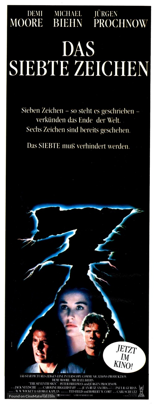 The Seventh Sign - German Movie Poster
