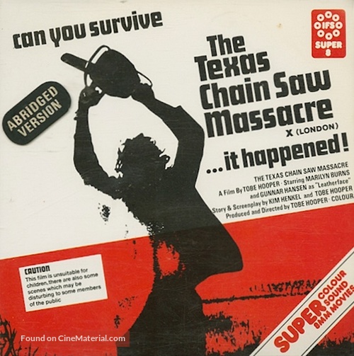 The Texas Chain Saw Massacre - British Movie Cover