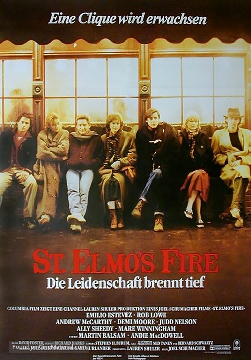 St. Elmo's Fire - German Movie Poster