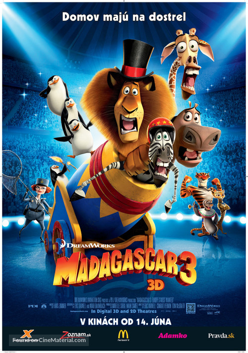 Madagascar 3: Europe&#039;s Most Wanted - Slovak Movie Poster