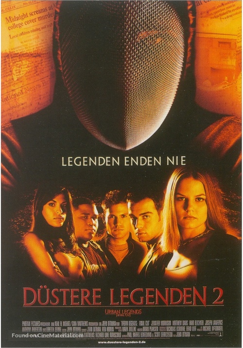 Urban Legends Final Cut - German Movie Poster