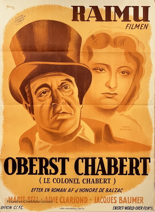 Le colonel Chabert - Danish Movie Poster
