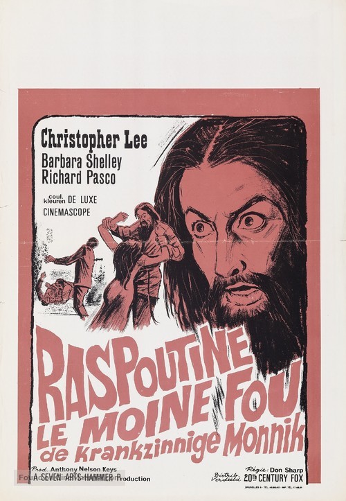 Rasputin: The Mad Monk - Belgian Movie Poster
