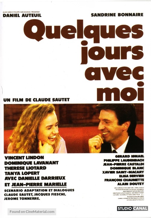 Quelques jours avec moi - French DVD movie cover
