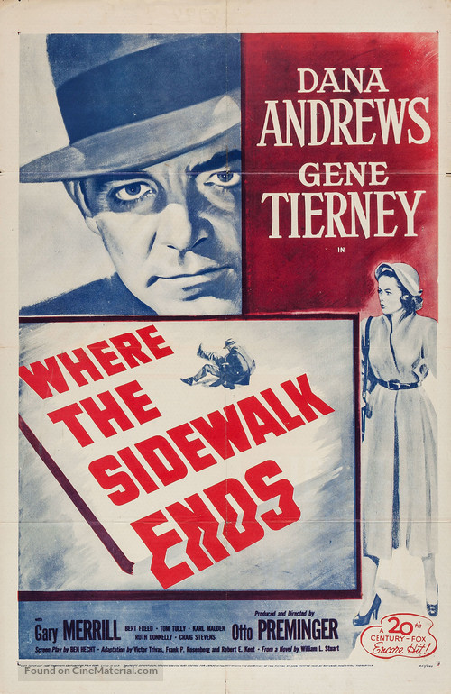 Where the Sidewalk Ends - Re-release movie poster