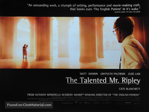 The Talented Mr. Ripley - British Movie Poster