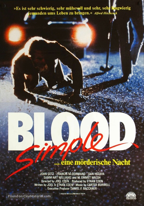 Blood Simple - German Movie Poster