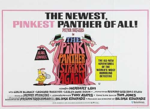 The Pink Panther Strikes Again - British Movie Poster