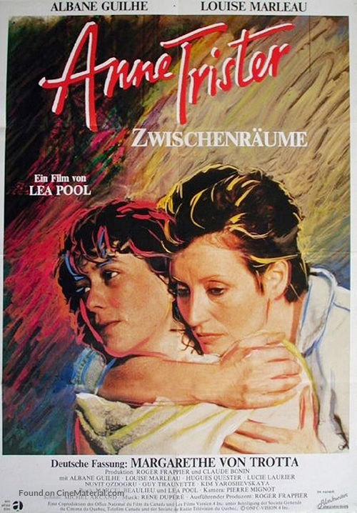 Anne Trister - German Movie Poster