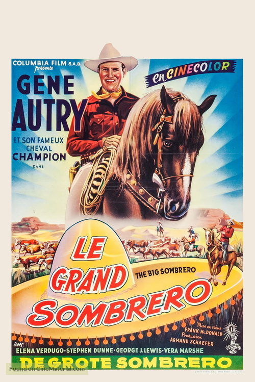 The Big Sombrero - Belgian Movie Poster