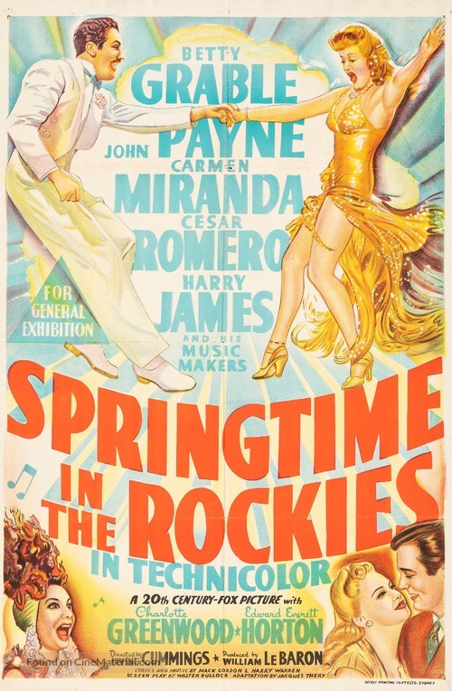 Springtime in the Rockies - Australian Movie Poster