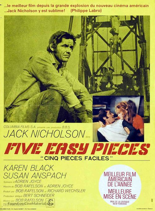 Five Easy Pieces - French Movie Poster