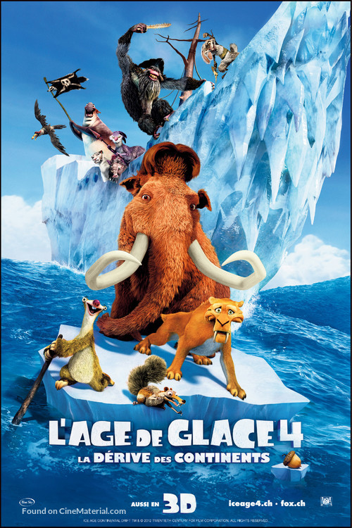 Ice Age: Continental Drift - Swiss Movie Poster