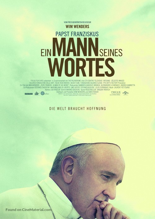 Pope Francis: A Man of His Word - German Movie Poster