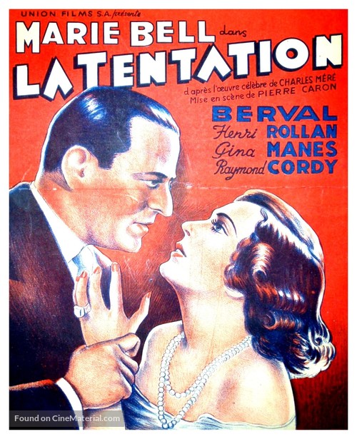La tentation - Belgian Movie Poster