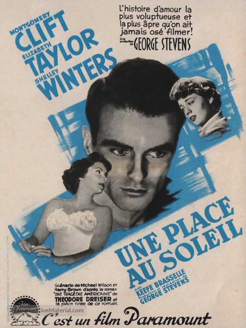 A Place in the Sun - French Movie Poster