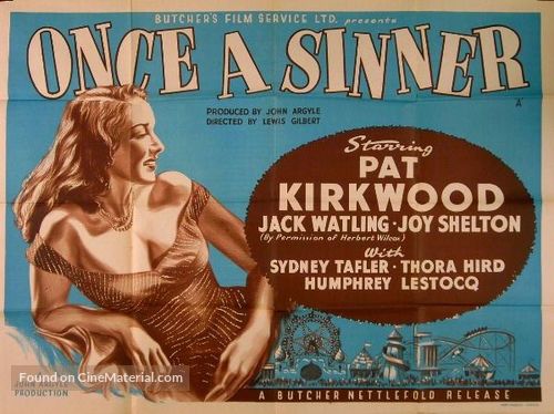 Once a Sinner - British Movie Poster