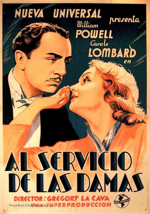 My Man Godfrey - Spanish Theatrical movie poster