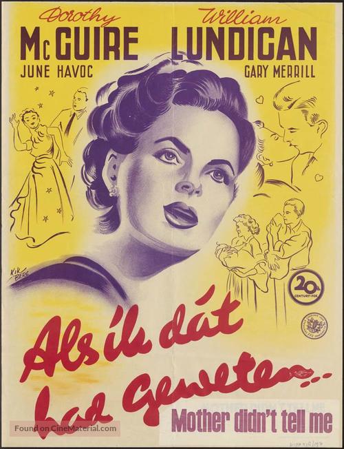 Mother Didn&#039;t Tell Me - Dutch Movie Poster