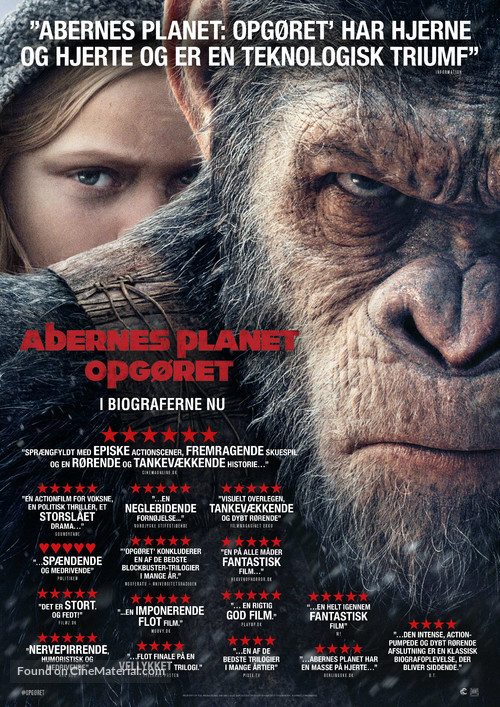 War for the Planet of the Apes - Danish Movie Poster