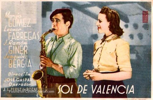 Sol de Valencia - Spanish Movie Poster