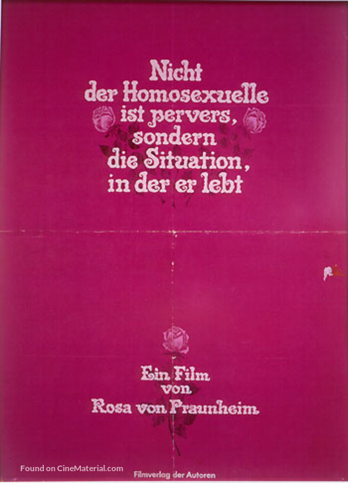 Nicht der Homosexuelle ist pervers, sondern die Situation, in der er lebt - German Movie Poster