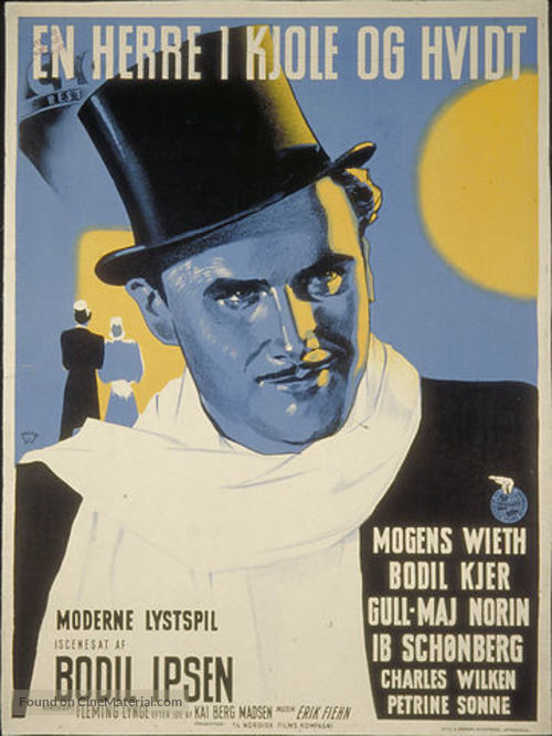 En herre i kjole og hvidt - Danish Movie Poster