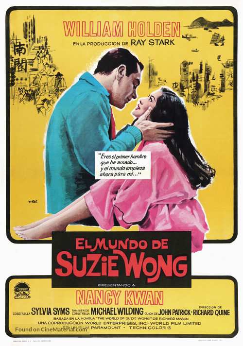 The World of Suzie Wong - Spanish Movie Poster