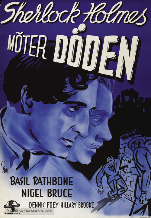 Sherlock Holmes Faces Death - Swedish Movie Poster