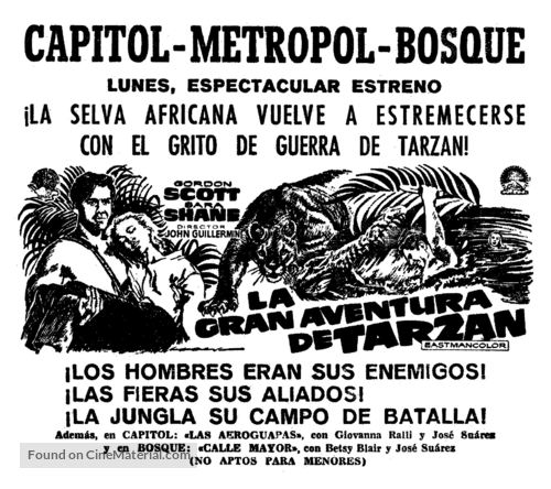 Tarzan&#039;s Greatest Adventure - Spanish poster