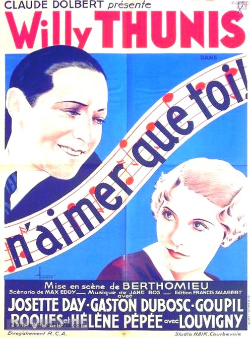 N&#039;aimer que toi - French Movie Poster