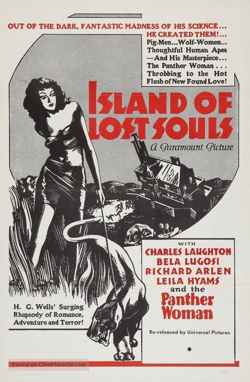 Island of Lost Souls - Re-release movie poster