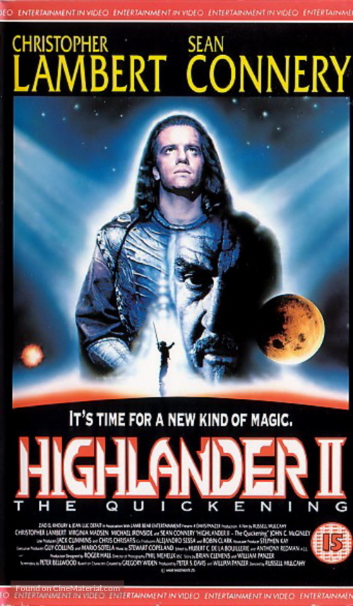 Highlander II: The Quickening - British VHS movie cover