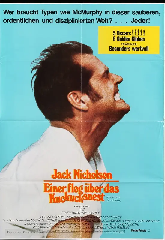 One Flew Over The Cuckoo S Nest 1975 German Movie Poster