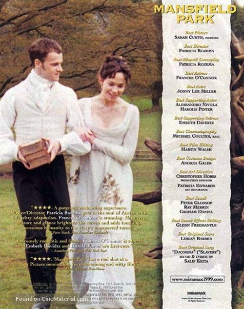 Mansfield Park - For your consideration movie poster