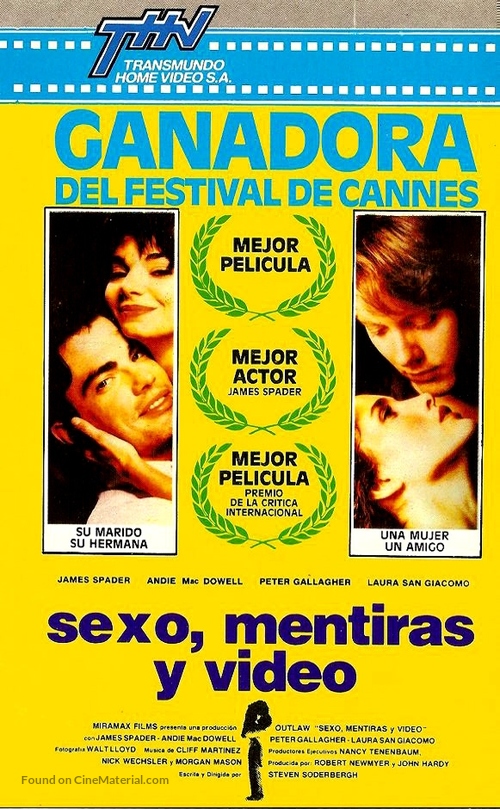 Sex, Lies, and Videotape - Argentinian VHS movie cover