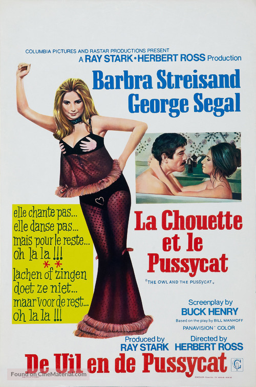The Owl and the Pussycat - Belgian Movie Poster