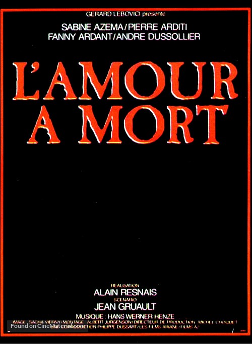 Amour &agrave; mort, L&#039; - French Movie Poster