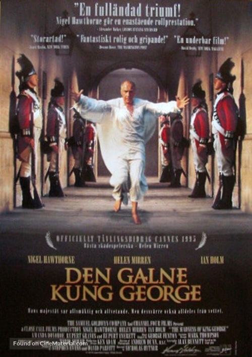 The Madness of King George - Swedish Movie Poster