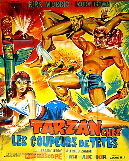 Maciste contro i cacciatori di teste - French Movie Poster